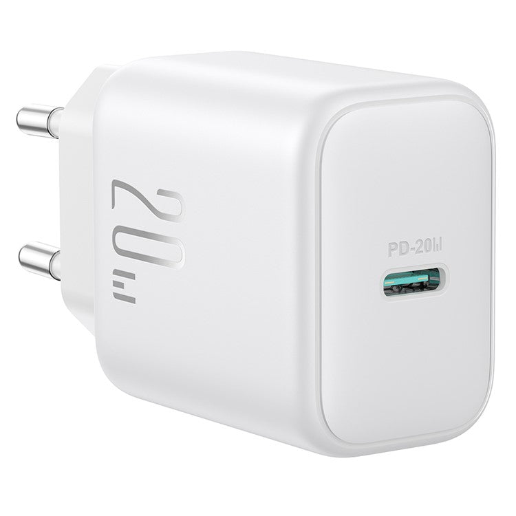 JOYROOM JR-TCF20 EU Plug PD 20W Fast Charger Type-C Charger Adapter for iPhone 16-15 Series - White