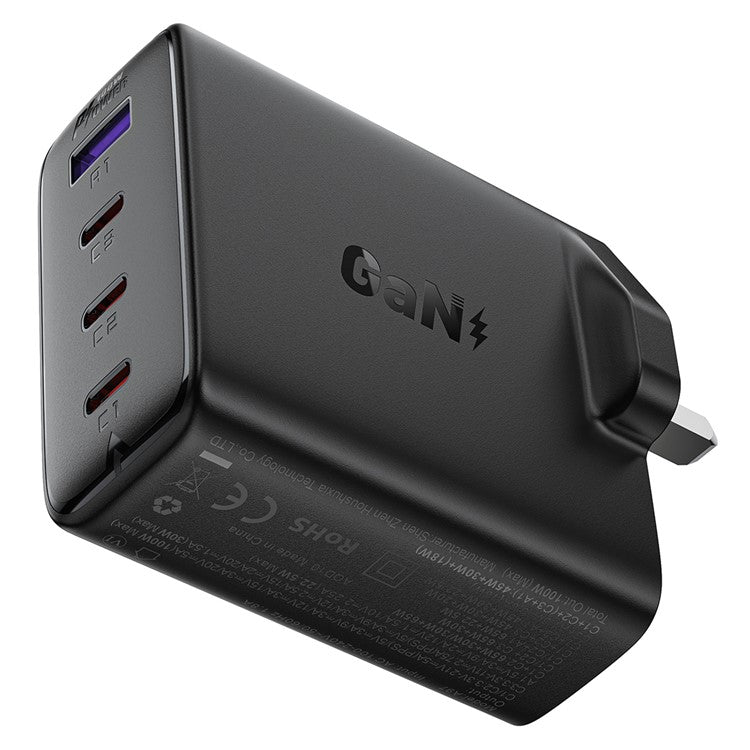 ACEFAST A97 PD 100W GaN Charger Adapter 3 Type-C+USB-A Wall Charger (UK Plug)