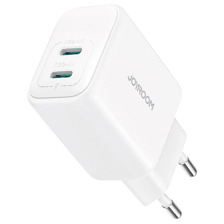 JOYROOM JR-TCF12 20W Fast Charger Dual Type-C Wall Charger Adapter for iPhone 16-15 Series, EU Plug