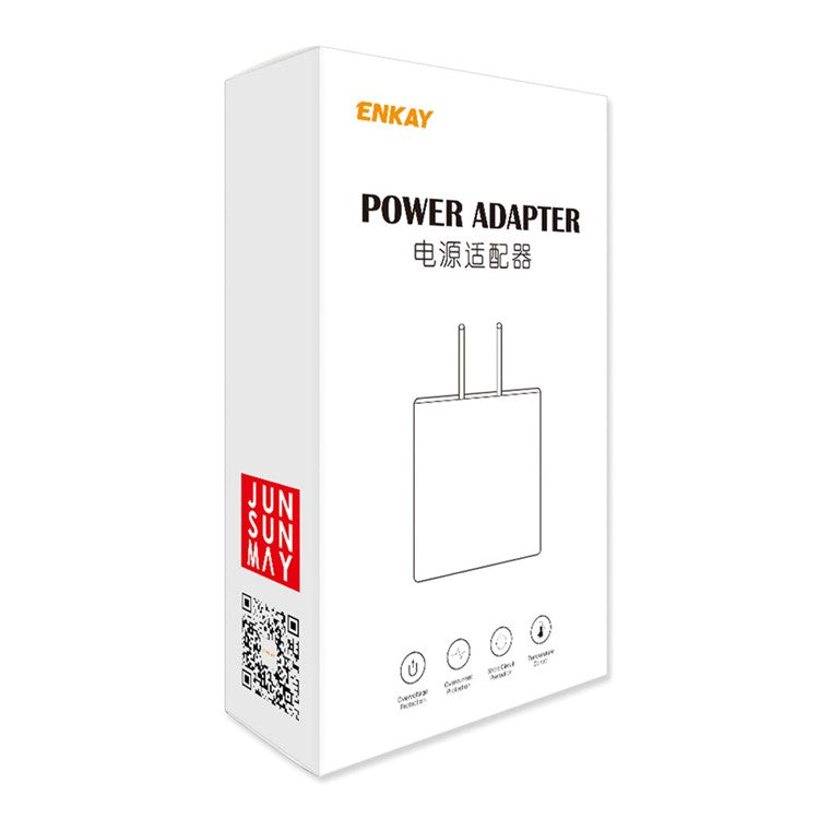 ENKAY ENK-FC001 45W USB-A + Type-C Dual Port Wall Charger Power Adapter - Yellow