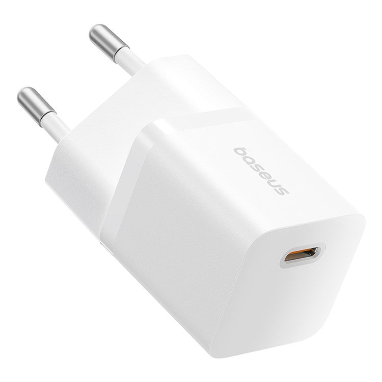 BASEUS GaN5 Fast Charger 25W Type-C Port Wall Charging Adapter (Mini), EU Plug - White