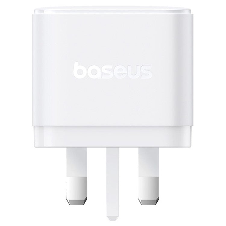 BASEUS Palm Fast Charger Portable 2 Type-C+USB-A 65W GaN Power Adapter, UK Plug - White