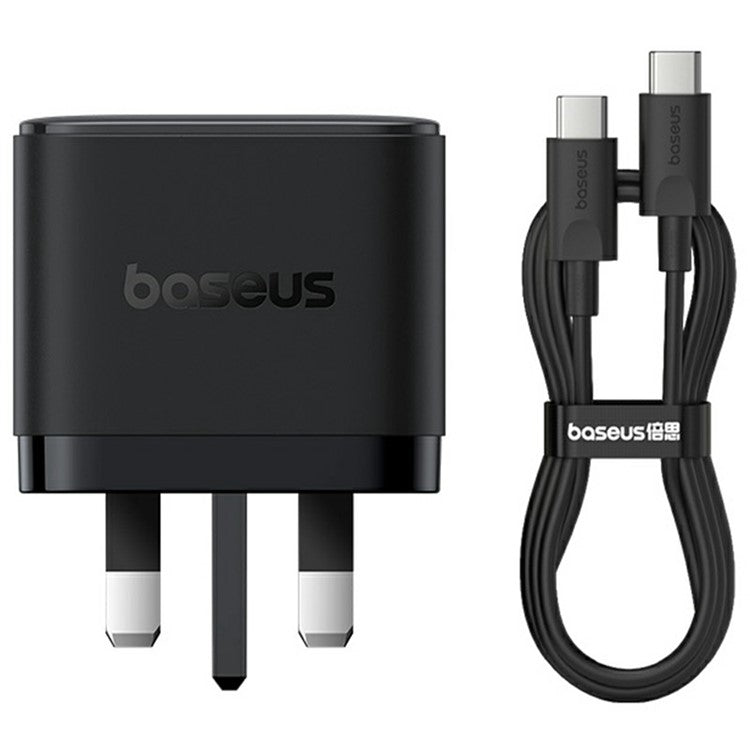 BASEUS Palm Fast Charger 2 Type-C + USB-A 65W Power Adapter UK Plug with 1m 100W Type-C Cable