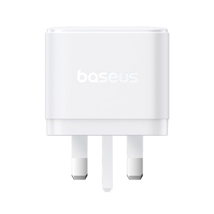 BASEUS Palm Fast Charger 2 Type-C + USB-A 65W Power Adapter UK Plug with 1m 100W Type-C Cable - White