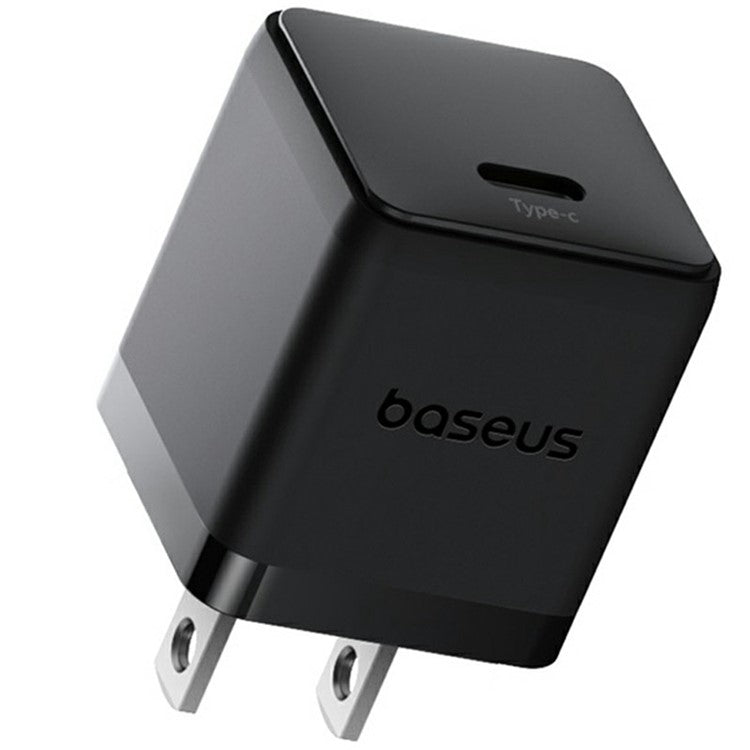 BASEUS Palm Fast Charger 20W Type-C Single Port Power Adapter US Plug with 1m 60W Type-C Cable - Black