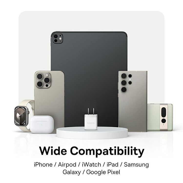 BASEUS Palm Fast Charger 20W Type-C Single Port Power Adapter US Plug with 1m 60W Type-C Cable - White