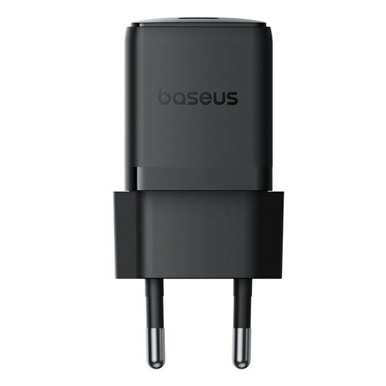 BASEUS Palm Fast Charger 20W Type-C Single Port Power Adapter EU Plug with 1m 60W Type-C Cable - Black
