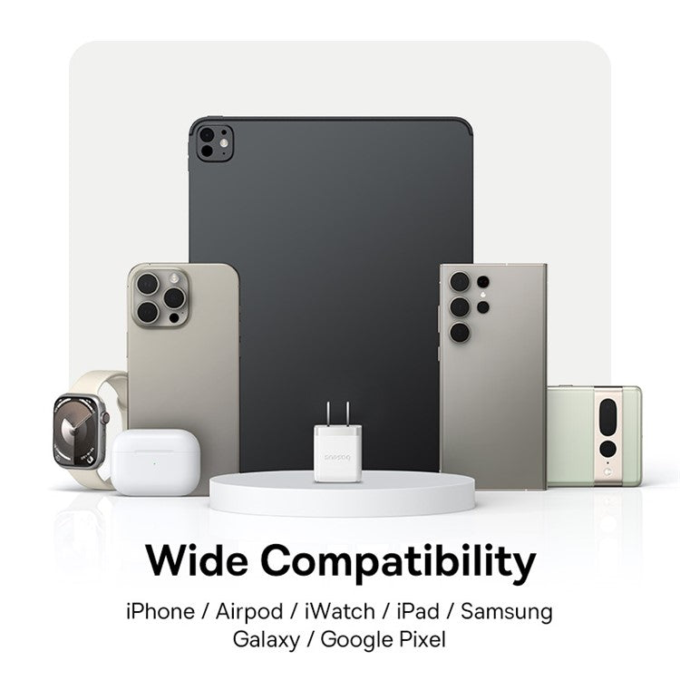 BASEUS Palm Fast Charger 30W Type-C Single Port US Plug Wall Charging Adapter with 60W Type-C Cable - White