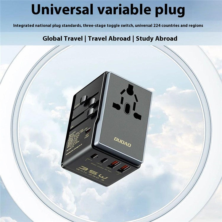 DUDAO A35Pro A35Pro Global Travel Charger 35W GaN Fast Charging Adapter with 2 USB + 3 Type-C Ports