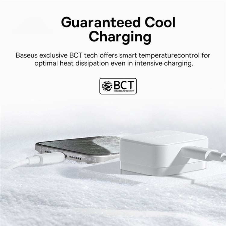 BASEUS Palm Fast Charger 20W Fast Charging Type-C Adapter UK Plug with Type-C Cable - White
