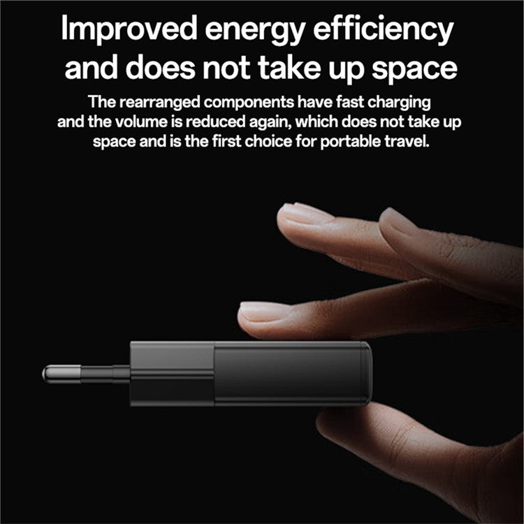 YESIDO YC74 Ultra-Thin 30W Fast Charger Type-C Port Power Adapter, EU Plug