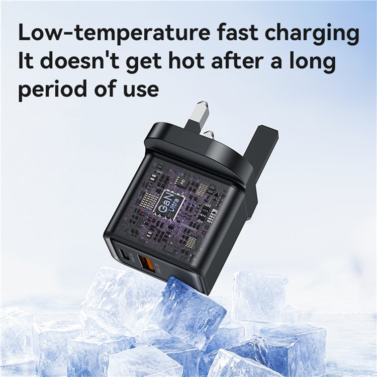 YESIDO YC83 GaN 30W Phone Charger USB+Type-C Port Power Adapter