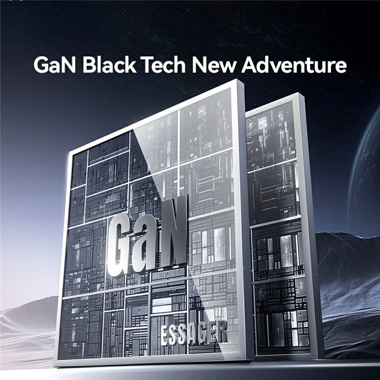 ESSAGER 33W Fast Charging Digital Display USB A + Type C Dual Port GaN Travel Charger - UK Plug / White