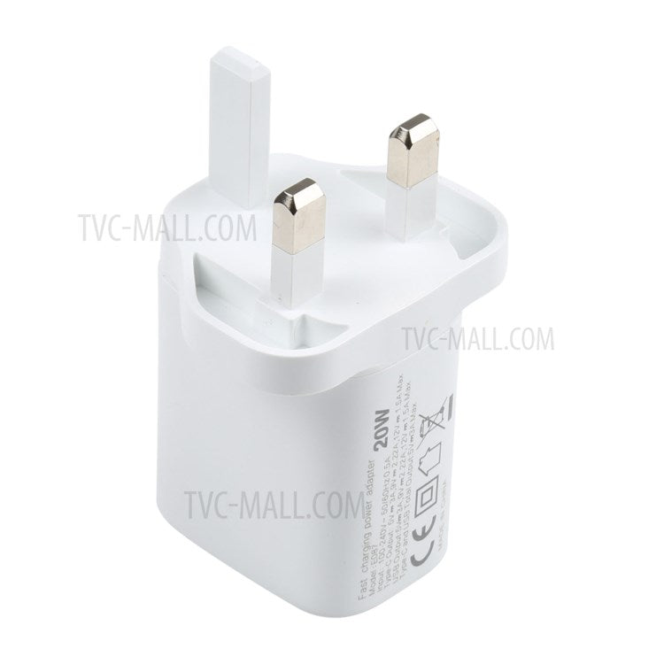 E087 20W PD Type-C+USB Home Travel Wall Charger Fast Charging Power Adapter - UK Plug