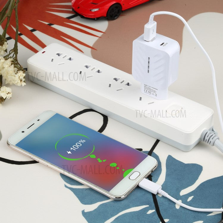 LZ-822A+C PD 20W Type-C QC3.0 USB Fast Charging Travel Wall Charger - US Plug