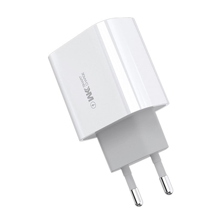 WK WP-U53 20W PD Fast Charging USB-A + Type-C Dual Ports Wall Charger Travel Power Adapter - EU Plug