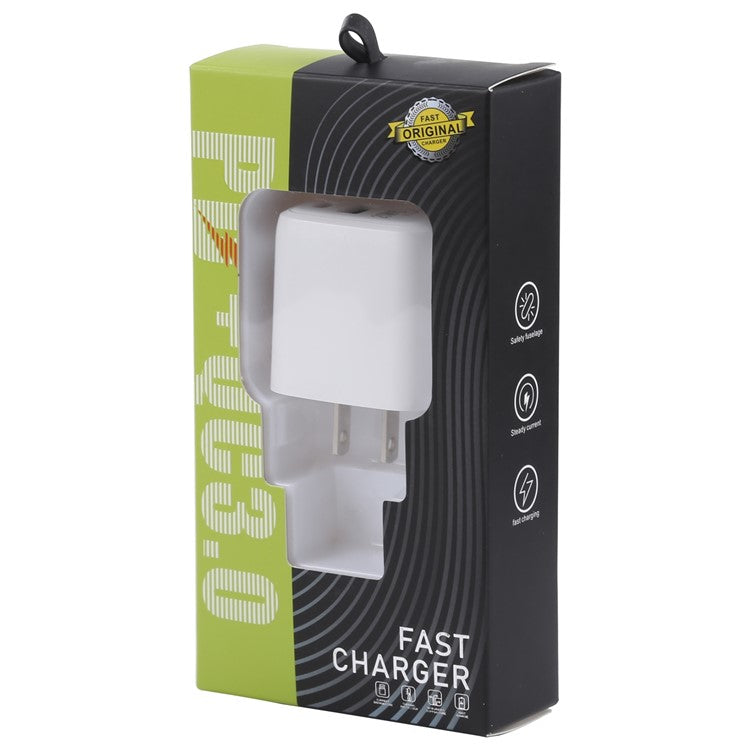 LZ-215A+C 20W QC3.0 USB + PD3.0 Type-C Dual Ports Fast Charging Travel Charger Power Adapter - US Plug