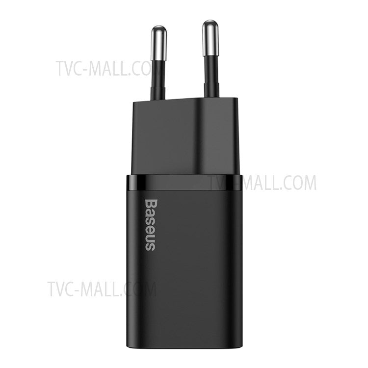 BASEUS Super Si Quick Charger Type-C 25W EU Plug PD Fast Charging Power Adapter - Black