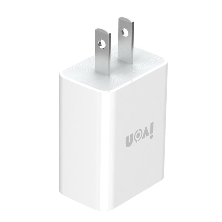 IVON AD-33 2.1A USB Charger Portable Travel Wall Adapter + 1m Type-C Data Cable - US Plug
