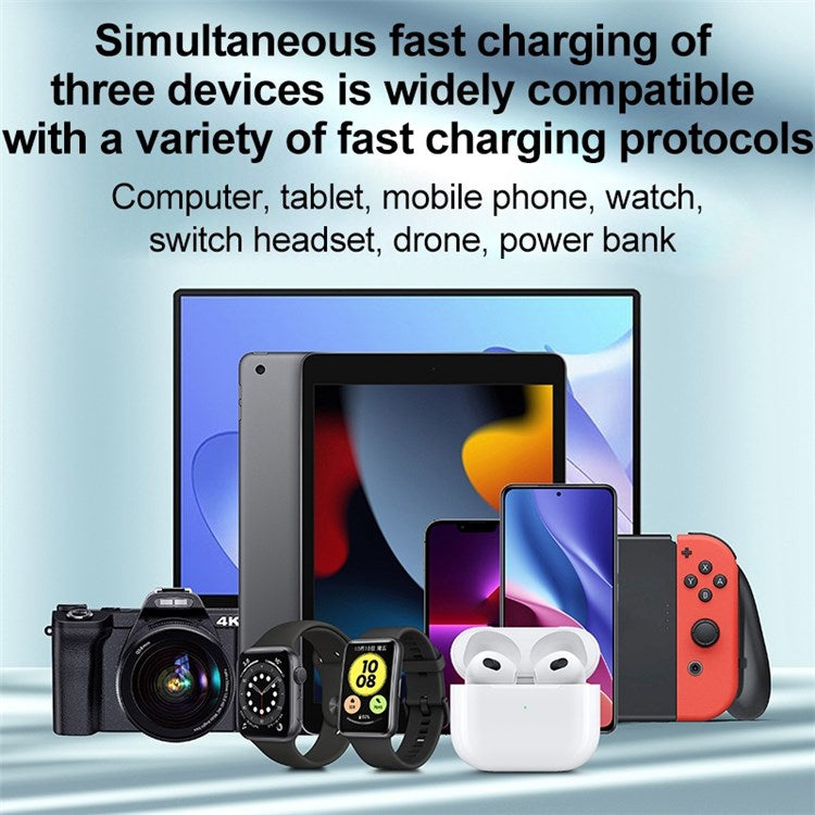 WLX-X8 65W Type C USB Charger with LCD Display Phone Adapter PD Fast Charger for MacBook iPhone 13 12 Pro Max