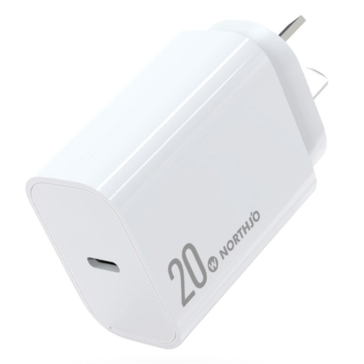 NORTHJO NOPD200601AU PD 20W Type-C Port Home Travel Wall Charger Fast Charging Power Adapter - AU Plug/White