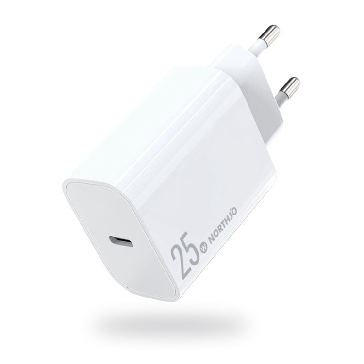 NORTHJO NOPD250601EU PD 25W Fast Type C Charger USB C Charger Block for Samsung iPhone iPad - EU Plug/White