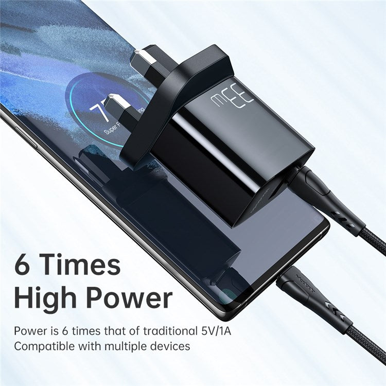 MCDODO MDD PD33W PD Dual Output Fast Compatible Charger Set USB A+USB C Charger Adapter Block with Type-C to Type-C Cable - UK Plug