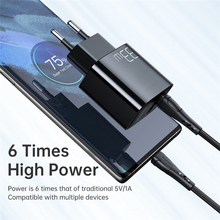 MCDODO MDD PD33W PD Dual Output Fast Compatible Charger Set USB A+USB C Charger Adapter Block with Type-C to Type-C Cable - EU Plug