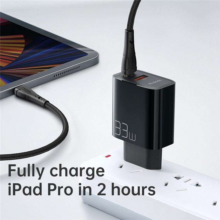 MCDODO MDD PD33W PD Dual Output Fast Compatible Charger Set USB A+USB C Charger Adapter Block with Type-C to Type-C Cable - EU Plug