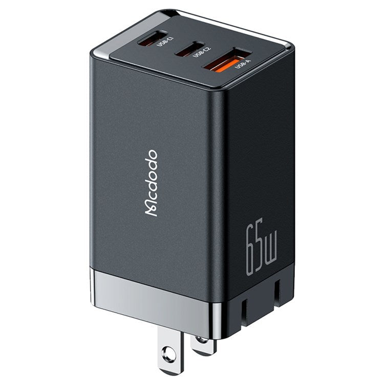 MCDODO MDD 65W GaN5 Mini Fast Charger USB + Dual Type-C Travel Power Adapter - US Plug