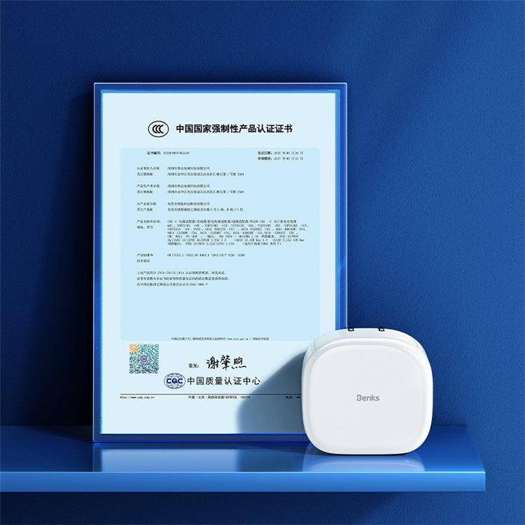 BENKS PA49 CN Plug Dual Type-C Port 45W Phone Fast Charging Adapter Wall Charger - White