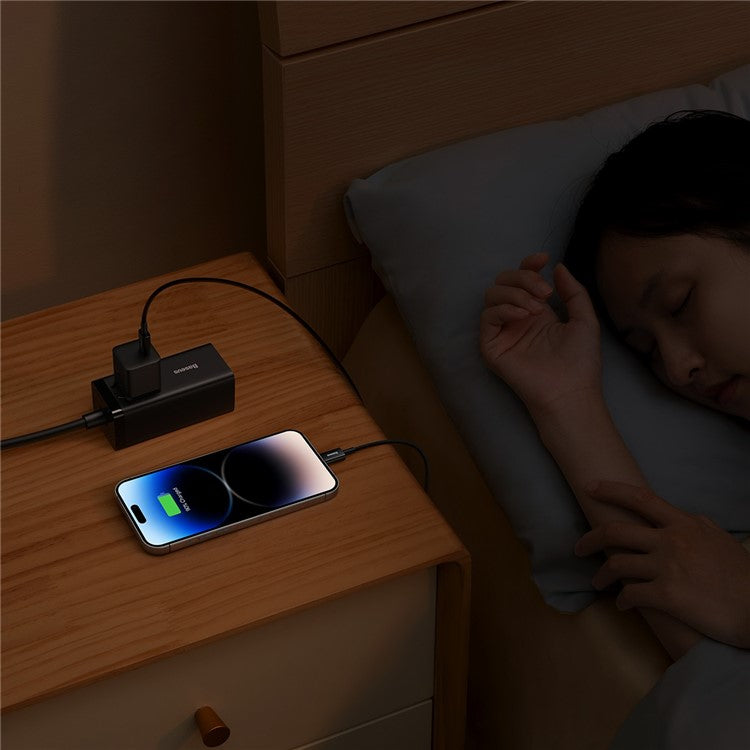 BASEUS GaN5 Fast Charger 1C 20W CN Plug Mini Wall Charger Adapter Compatible with iPhone 13 / 12 Series - Black