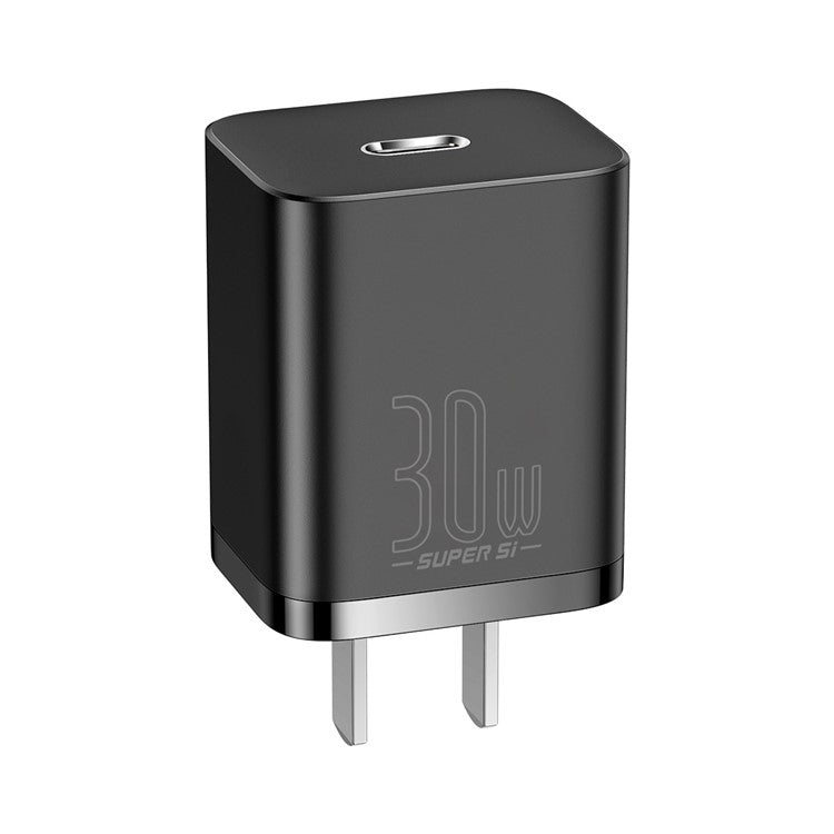 BASEUS Super Si Series Quick Charger Type-C 30W CN Plug Wall Charger - Black