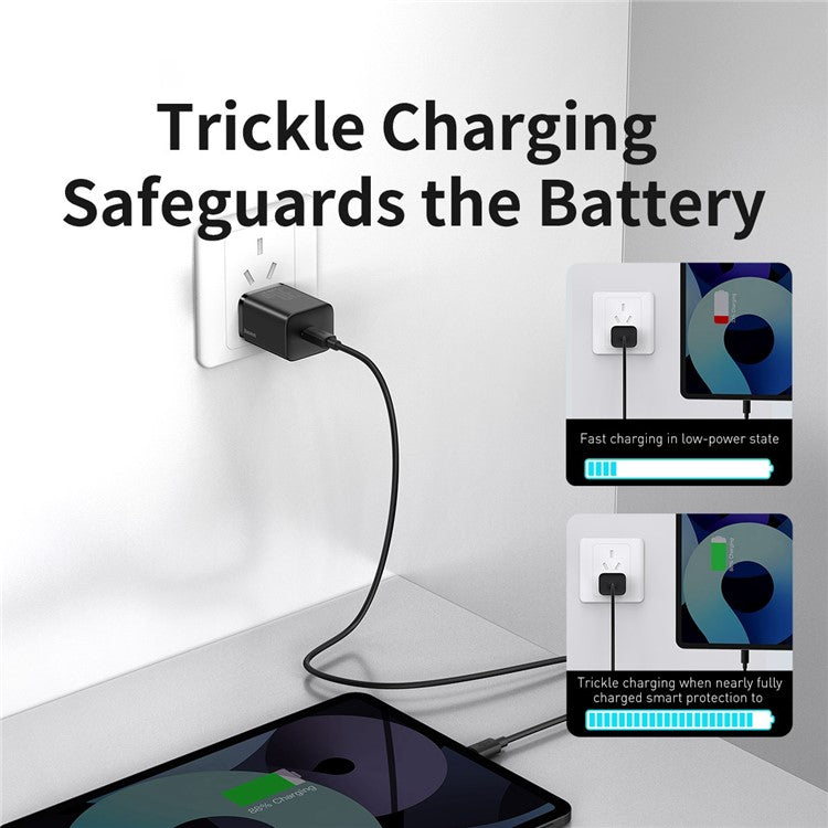 BASEUS Super Si Series Quick Charger Type-C 30W CN Plug Wall Charger - Black