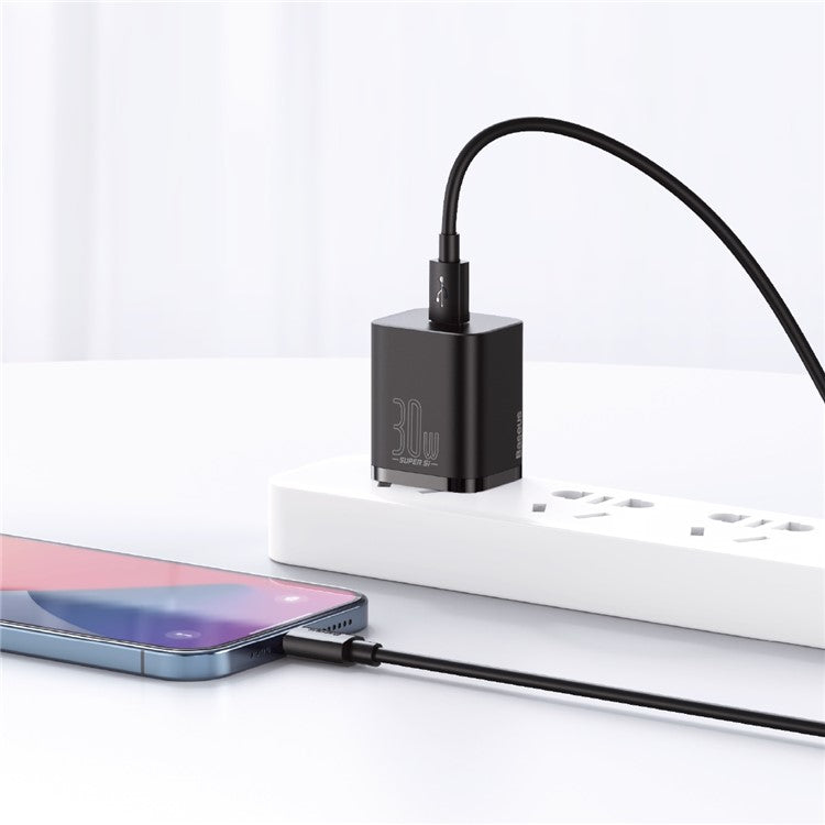 BASEUS Super Si Series Quick Charger Type-C 30W CN Plug Wall Charger - Black