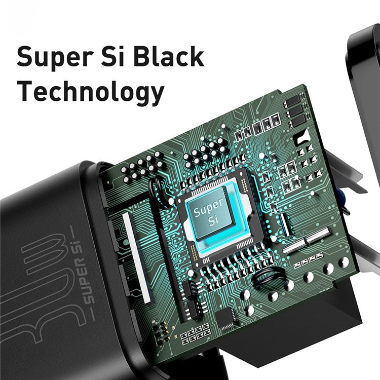 BASEUS Super Si Series Quick Charger Type-C 30W CN Plug Wall Charger - Black