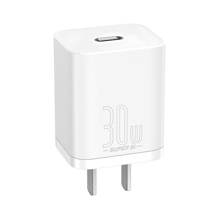 BASEUS Super Si Series Quick Charger Type-C 30W CN Plug Wall Charger - White