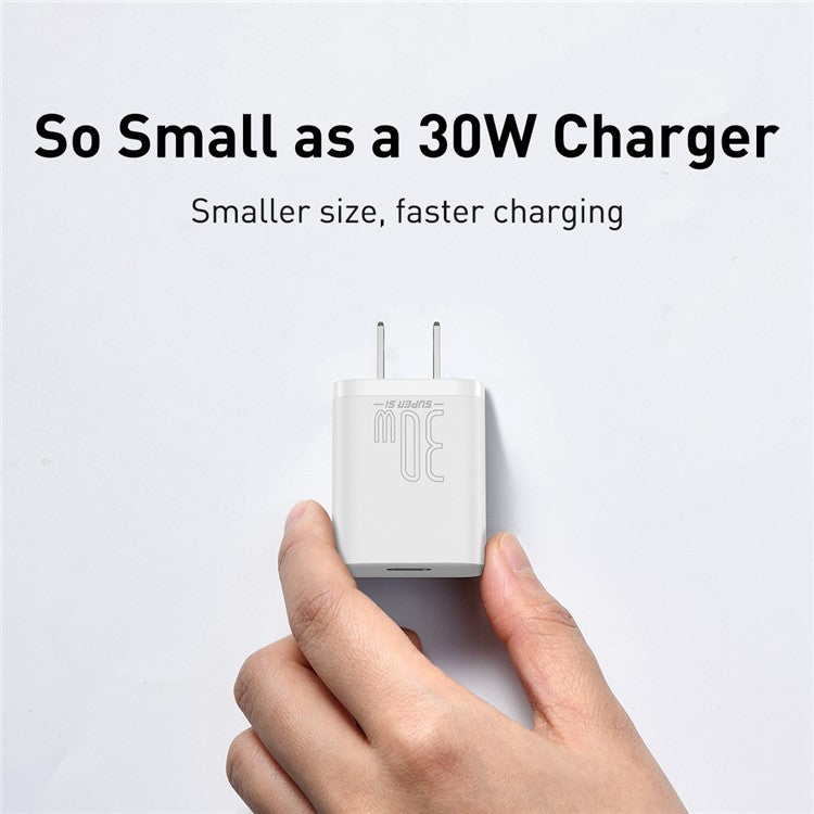 BASEUS Super Si Series Quick Charger Type-C 30W CN Plug Wall Charger - White