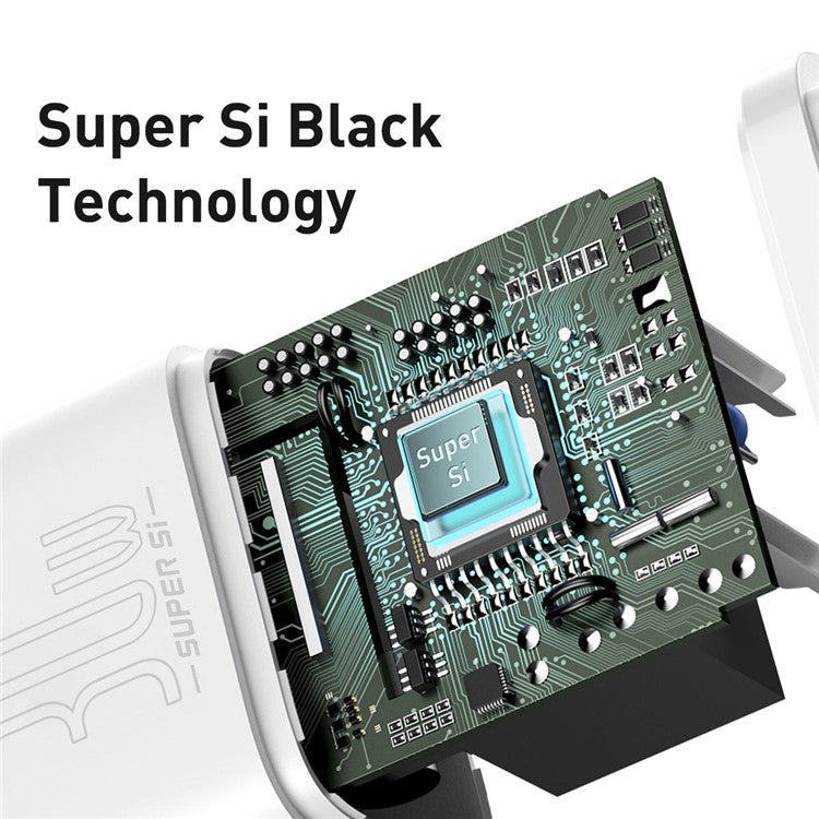 BASEUS Super Si Series Quick Charger Type-C 30W CN Plug Wall Charger - White