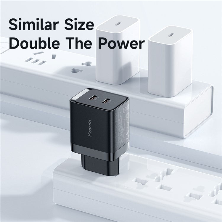 MCDODO MDD 40W GAN Dual Type-C Phone Tablet Fast Charging Adapter Wall Charger - EU Plug