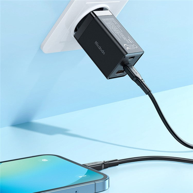 MCDODO CH-15 MDD 65W GaN 5 Mini Fast Charger Wall Charger Adapter Portable 3-Ports Quick Charger Set with Type-C Charging Cable - EU Plug