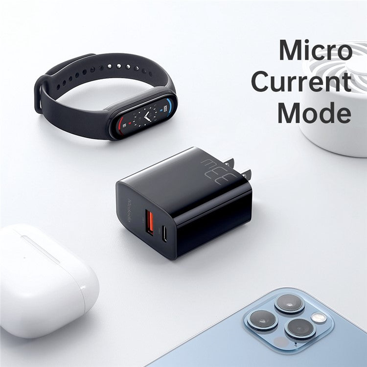 MCDODO CH-0862 MDD PD 33W USB-A+Type-C Dual-Port Charger Block Wall Charger Adapter Portable Quick Charger Set with Type-C to Type-C Cable - US Plug