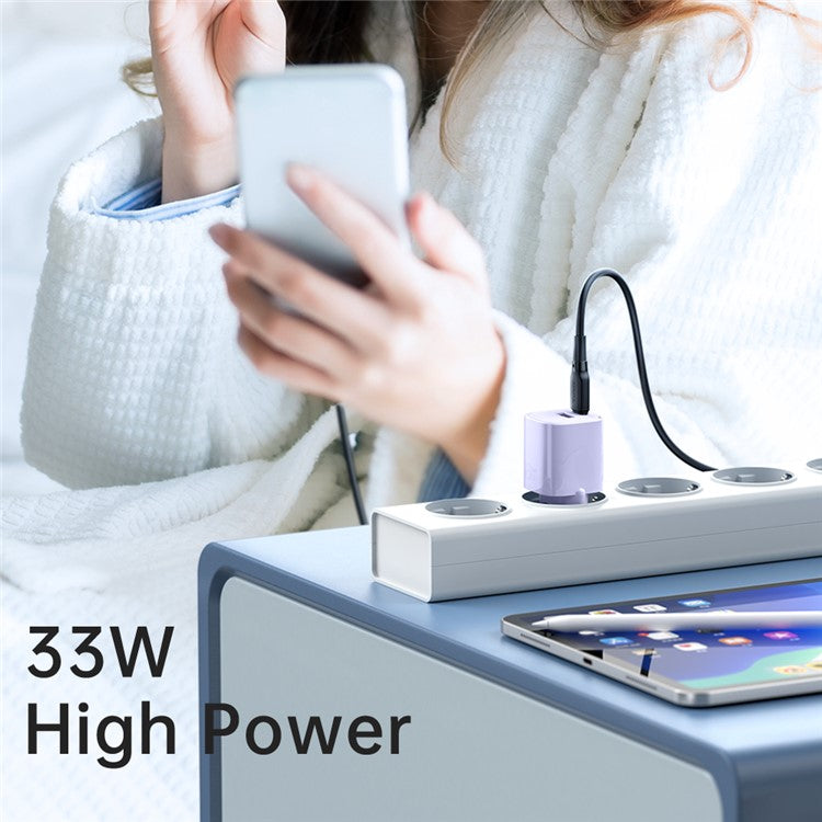 MCDODO MDD Nano Series PD 33W USB-A + Type-C Fast Charging Adapter Dual Port Wall Charger - EU Plug / Blue