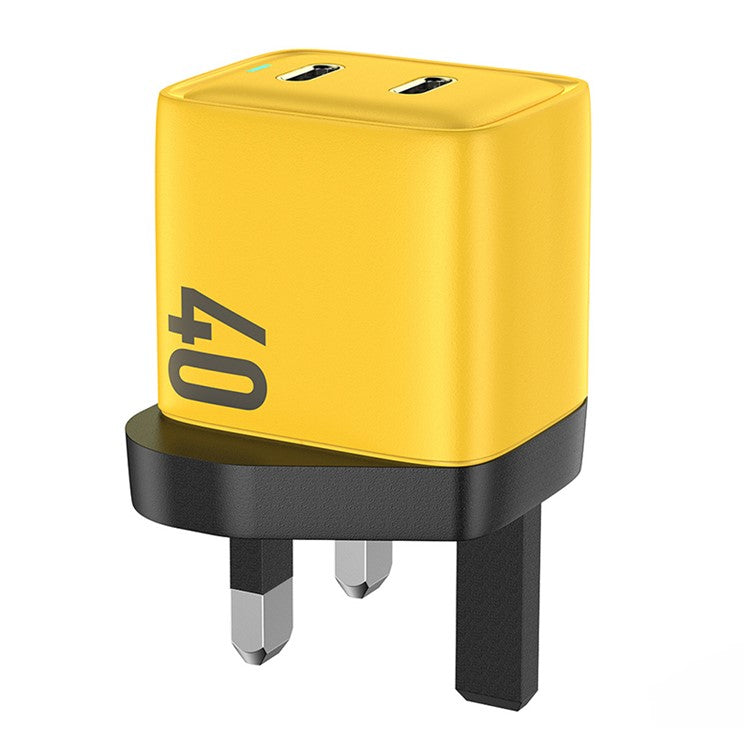 WEKOME WP-U128 40W GaN Dual Type-C Port Wall Charger Phone Fast Charging Adapter - UK Plug