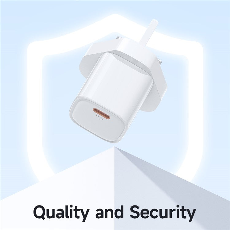 MCDODO Nano Series PD 20W Phone Fast Charging Adapter Singe Type-C Port Wall Charger - White / UK Plug