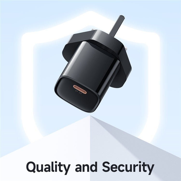 MCDODO Nano Series PD 20W Phone Fast Charging Adapter Singe Type-C Port Wall Charger - Black / UK Plug