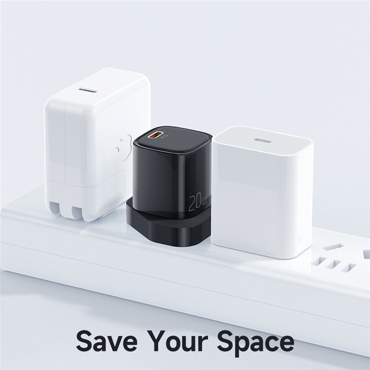 MCDODO Nano Series PD 20W Phone Fast Charging Adapter Singe Type-C Port Wall Charger - Black / UK Plug