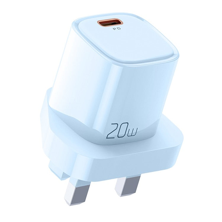 MCDODO Nano Series PD 20W Phone Fast Charging Adapter Singe Type-C Port Wall Charger - Blue / UK Plug
