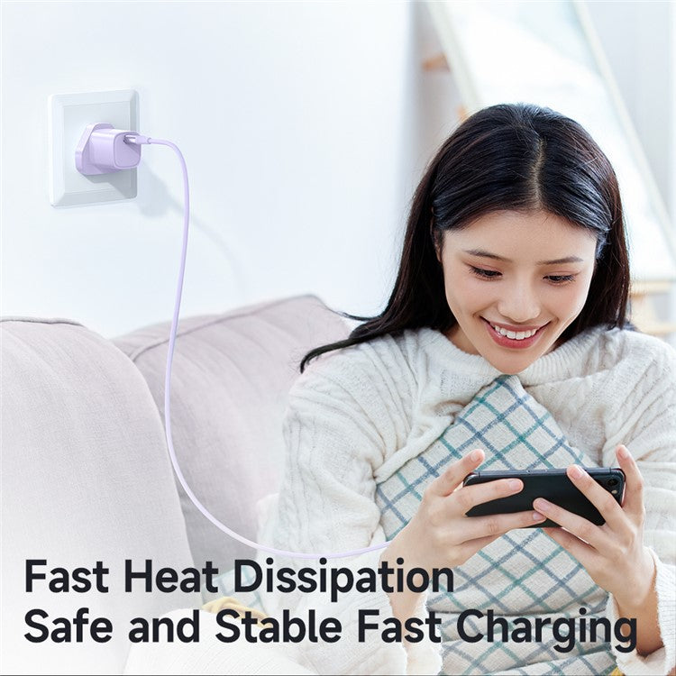MCDODO Nano Series PD 20W Phone Fast Charging Adapter Singe Type-C Port Wall Charger - Purple / UK Plug