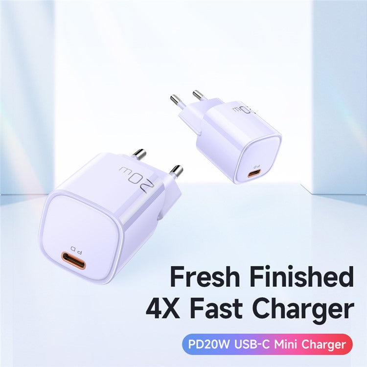 MCDODO Nano Series PD 20W Phone Fast Charging Adapter Singe Type-C Port Wall Charger - White / EU Plug